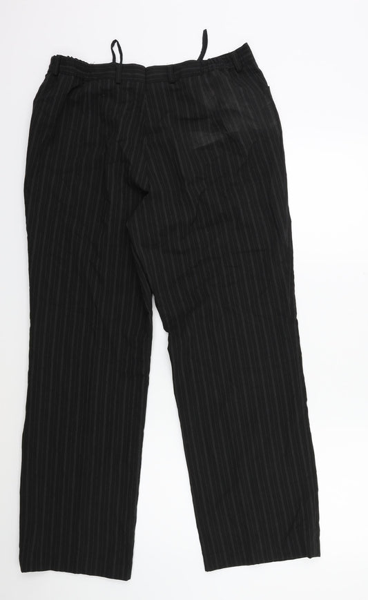 Preworn Womens Black Striped  Trousers  Size 32 in L29 in