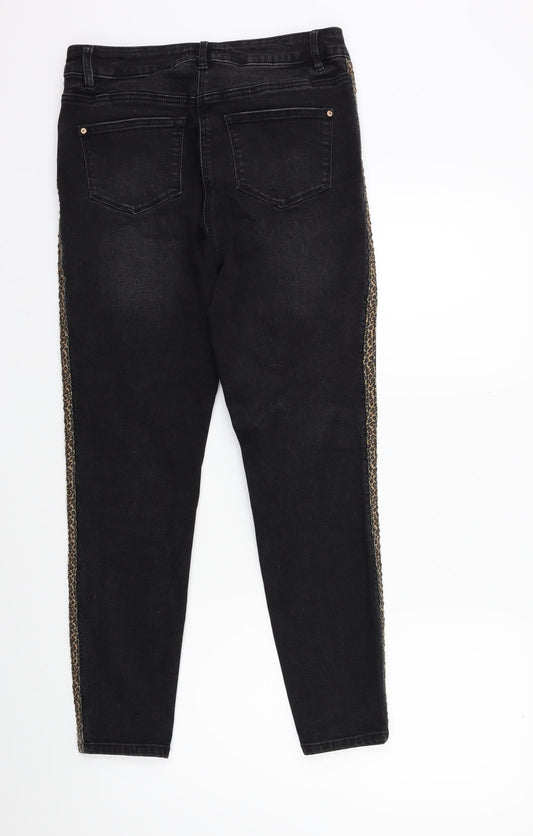 Papaya Womens Black  Denim Skinny Jeans Size 12 L26 in