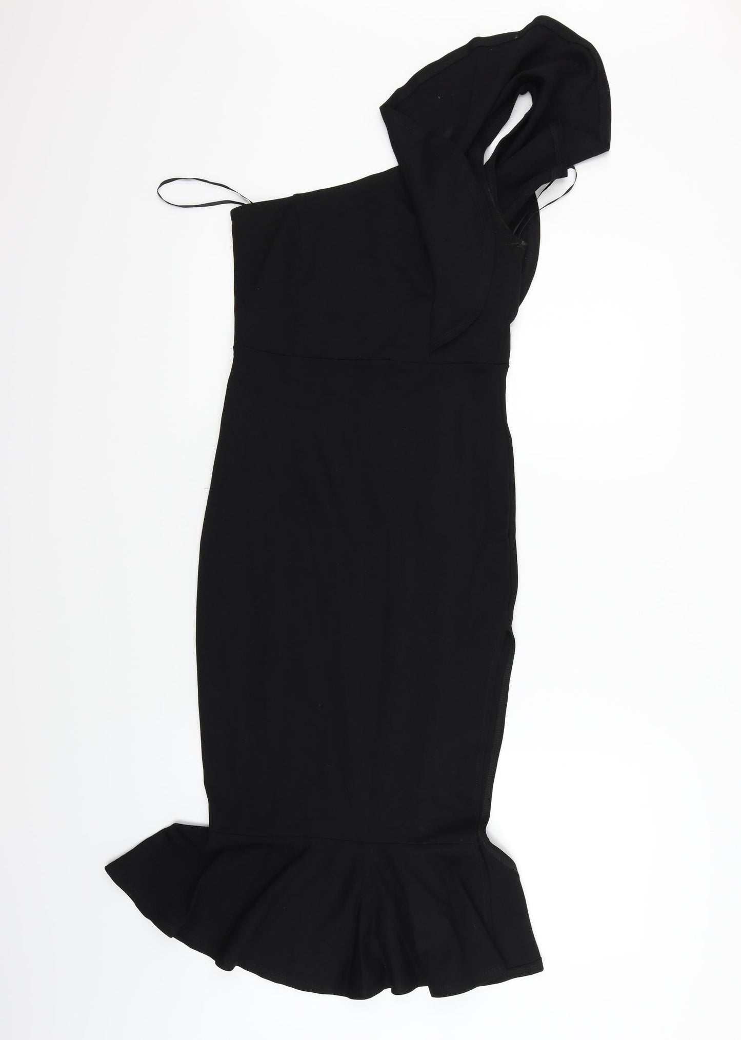Preworn Womens Black   Fit & Flare  Size M  - One shoulder