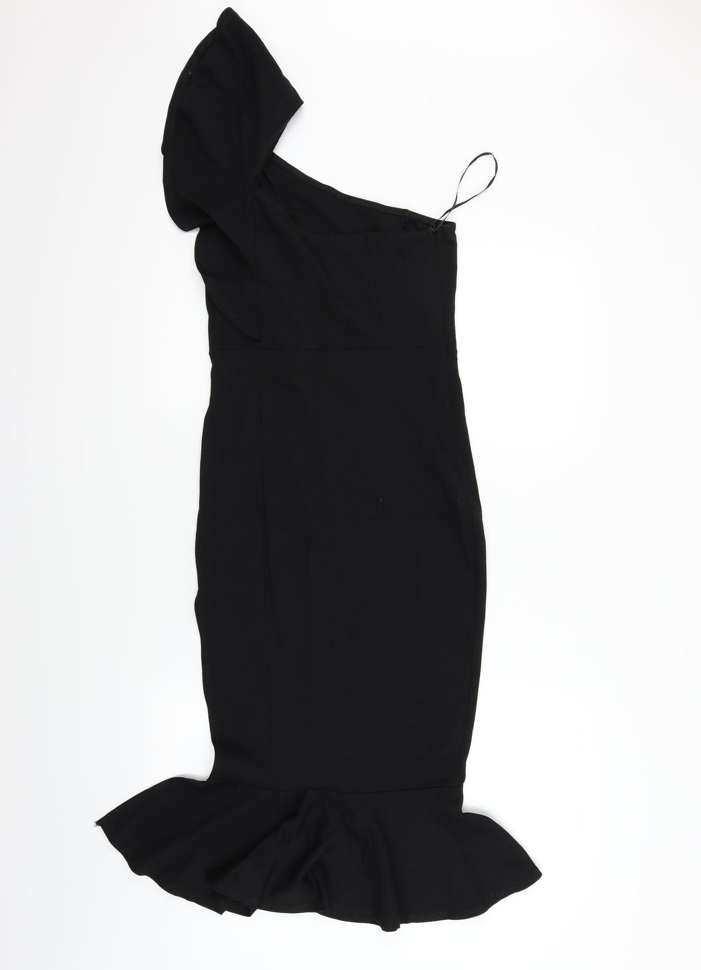 Preworn Womens Black   Fit & Flare  Size M  - One shoulder