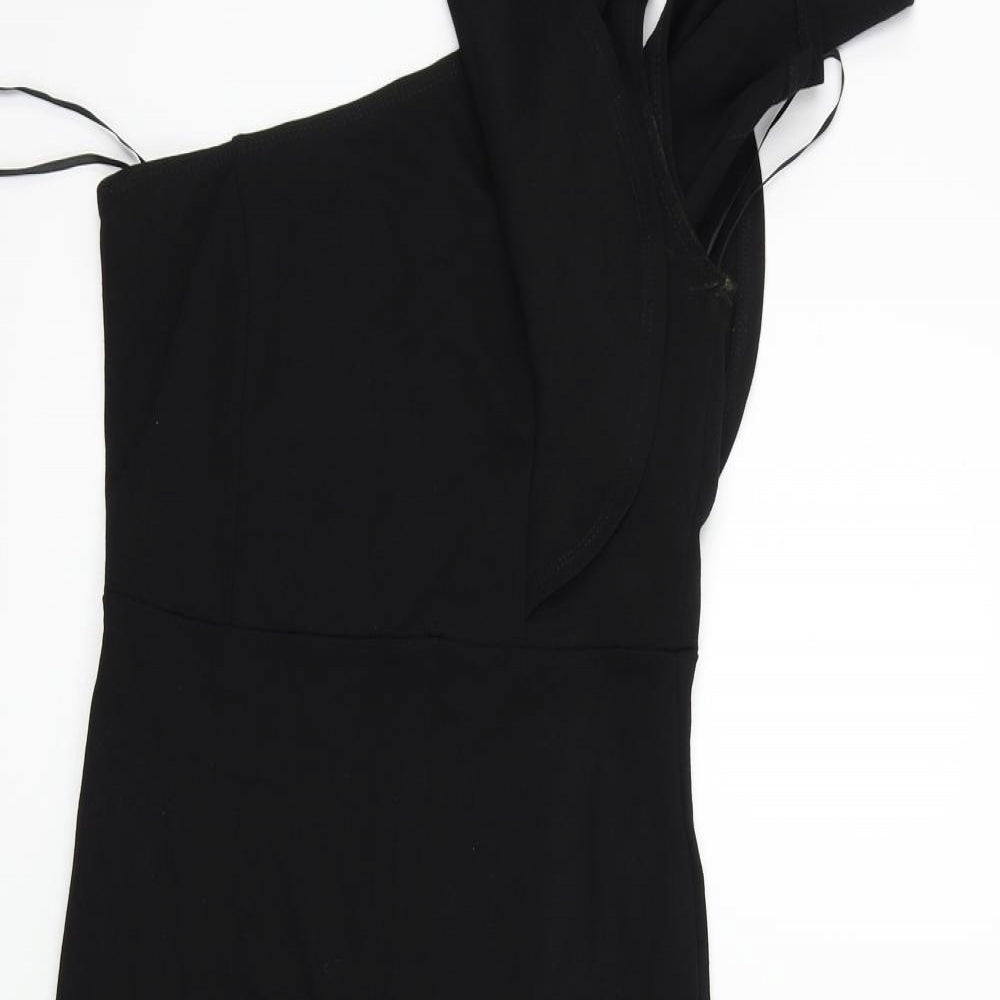 Preworn Womens Black   Fit & Flare  Size M  - One shoulder