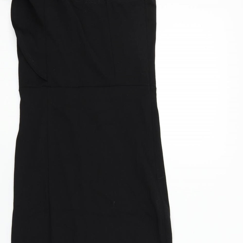 Preworn Womens Black   Fit & Flare  Size M  - One shoulder