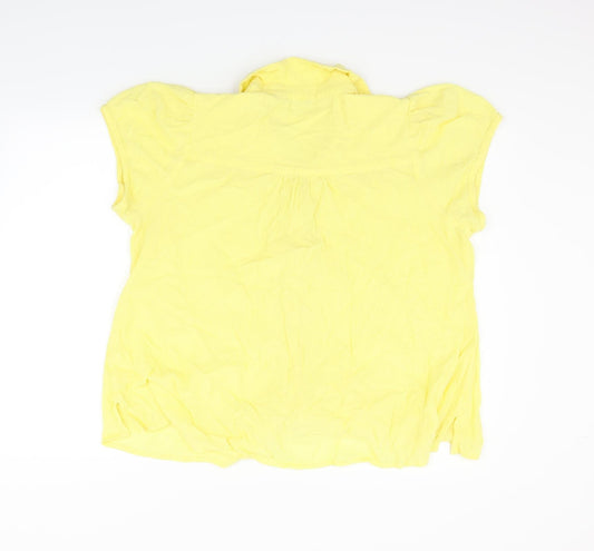 East Coast Womens Yellow   Basic Button-Up Size L