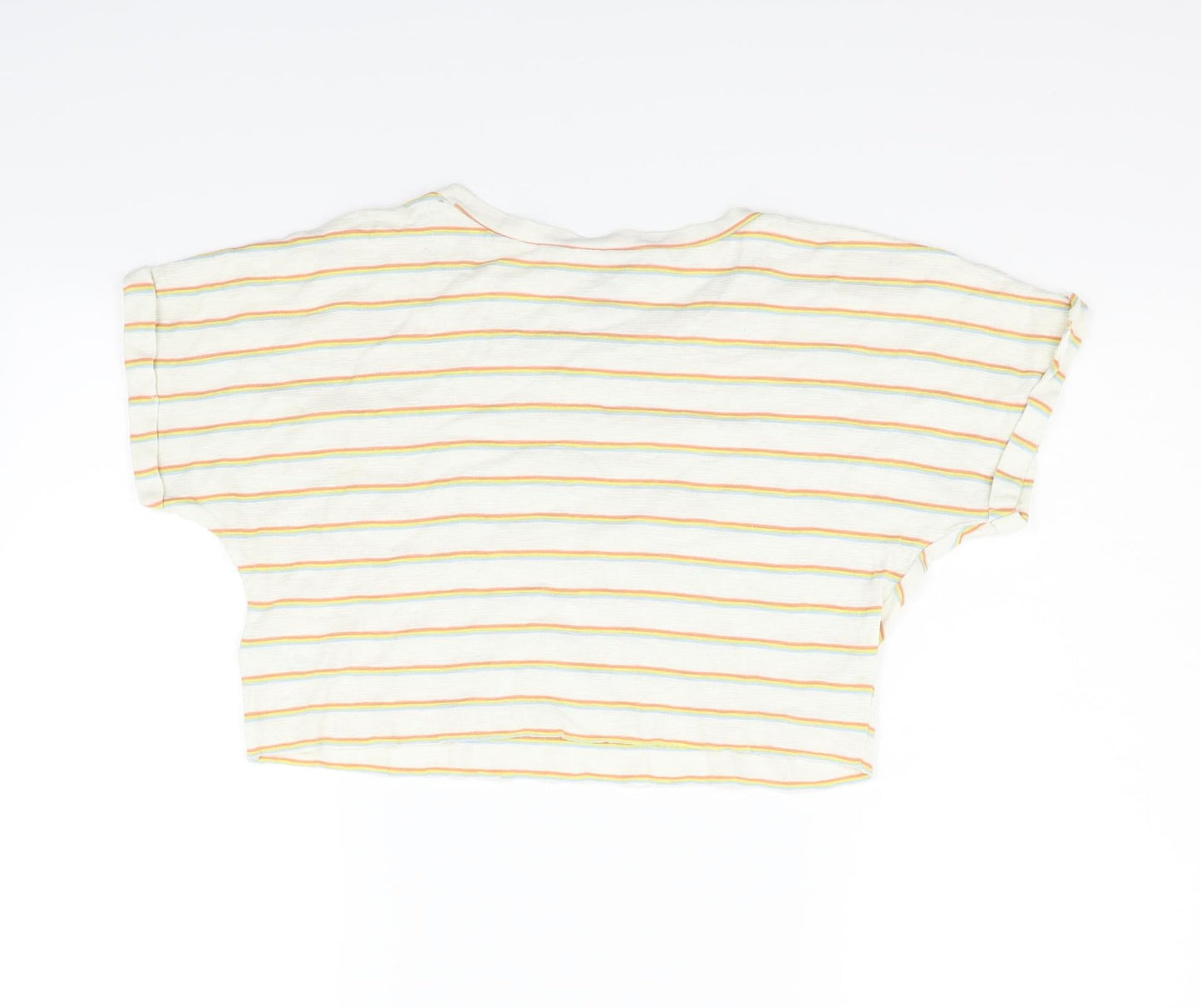 Primark Womens Beige Striped  Pullover Hoodie Size S