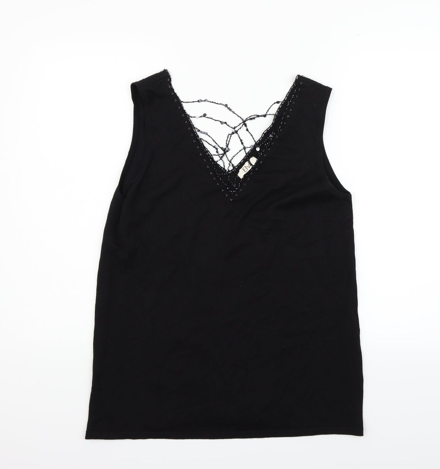 ELVI Womens Black   Vest Jumper Size M