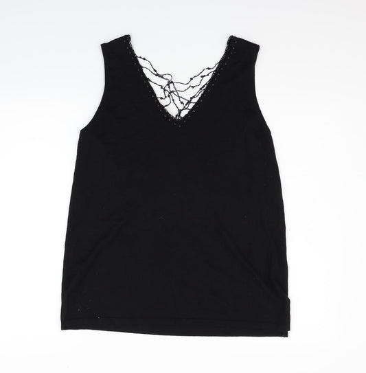 ELVI Womens Black   Vest Jumper Size M