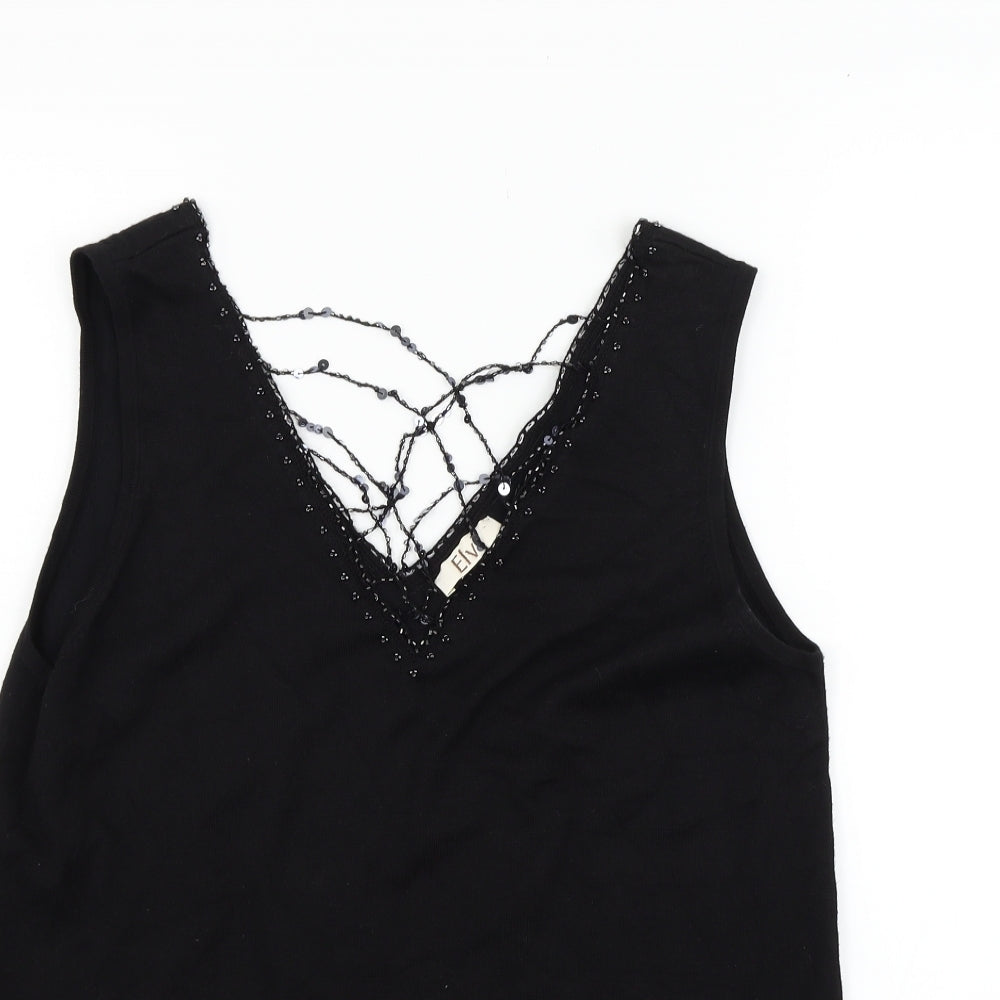 ELVI Womens Black   Vest Jumper Size M
