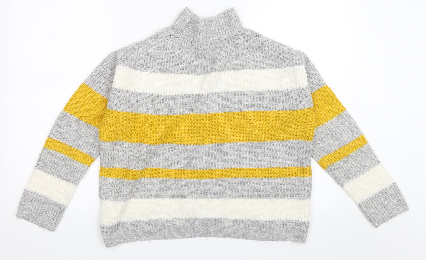 Matalan Womens Grey Striped  Pullover Jumper Size M