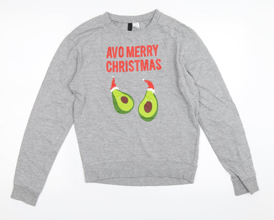 H&M Womens Grey   Pullover Sweatshirt Size XS  - christmas