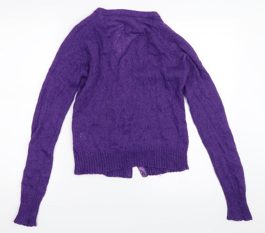 SOFT GREY Womens Purple   Cardigan Jumper Size 10