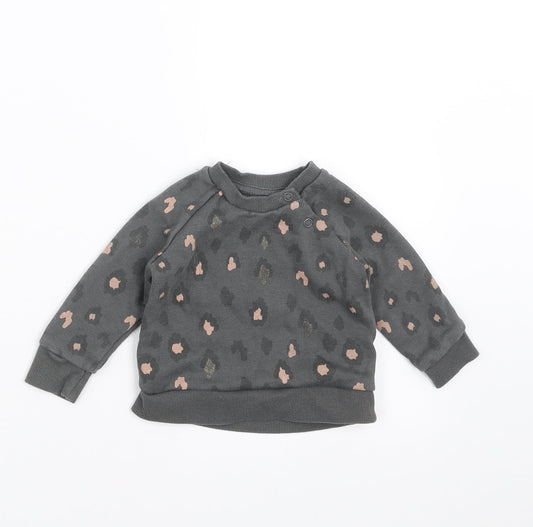 Primark Girls Grey Animal Print  Pullover Jumper Size 3-6 Months  - Sweatshirt