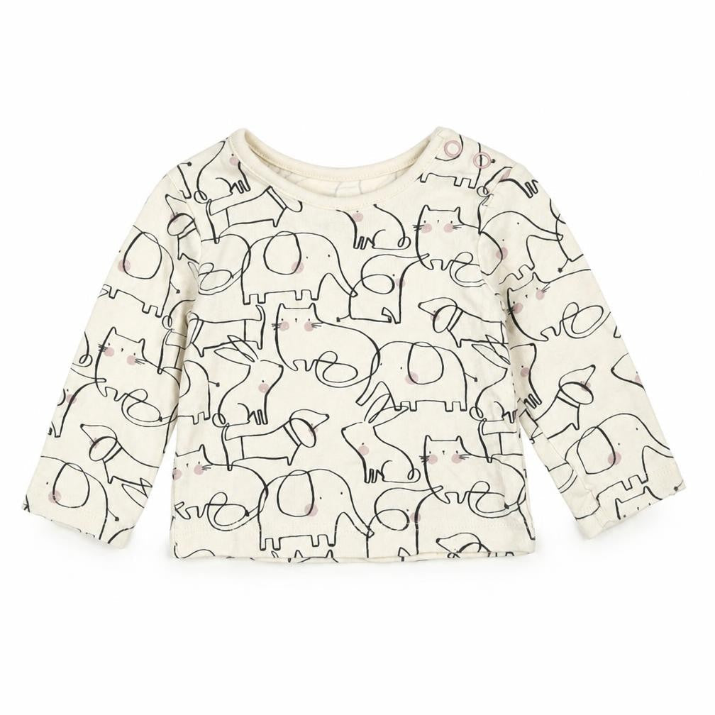 TU Baby Ivory   Basic T-Shirt Size 0-3 Months  - Elephant Print