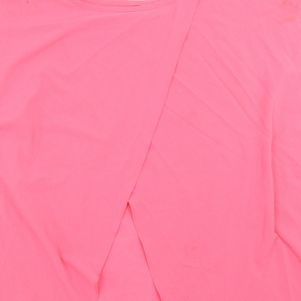 Internationale Womens Pink   Basic Blouse Size 10  - open back