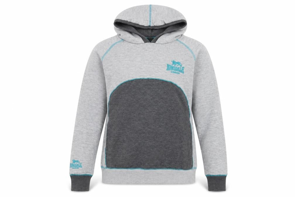 Womens UK 12 Regular Lonsdale Grey Pullover Hoodie