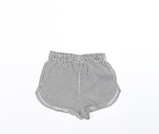 NEXT Girls Grey Striped  Hot Pants Shorts Size 6 Years