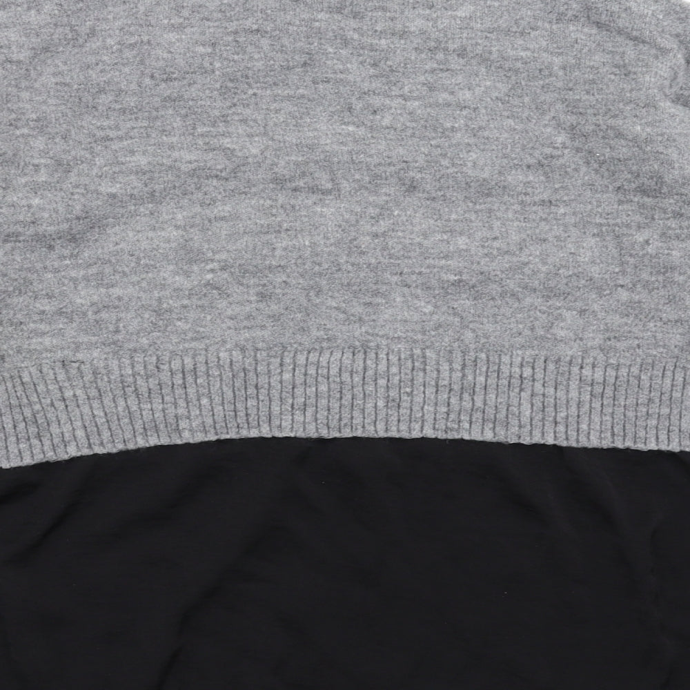 New Look Womens Grey   Pullover Jumper Size S  - lace hem