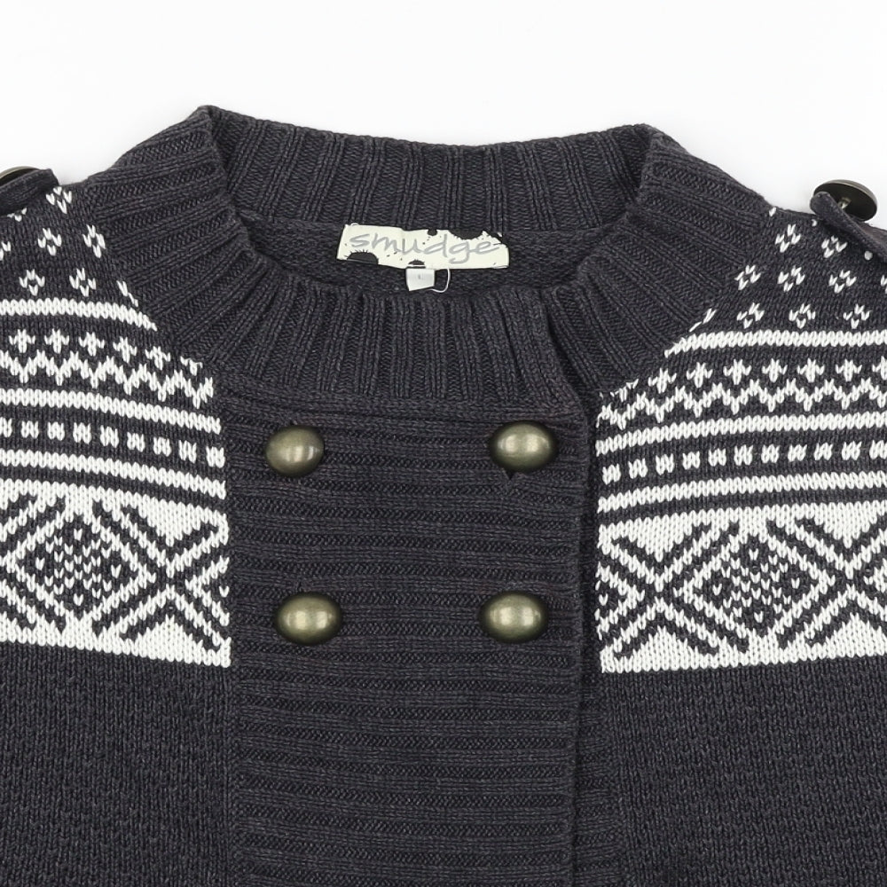 smudge  Womens Grey   Wrap Jumper Size L