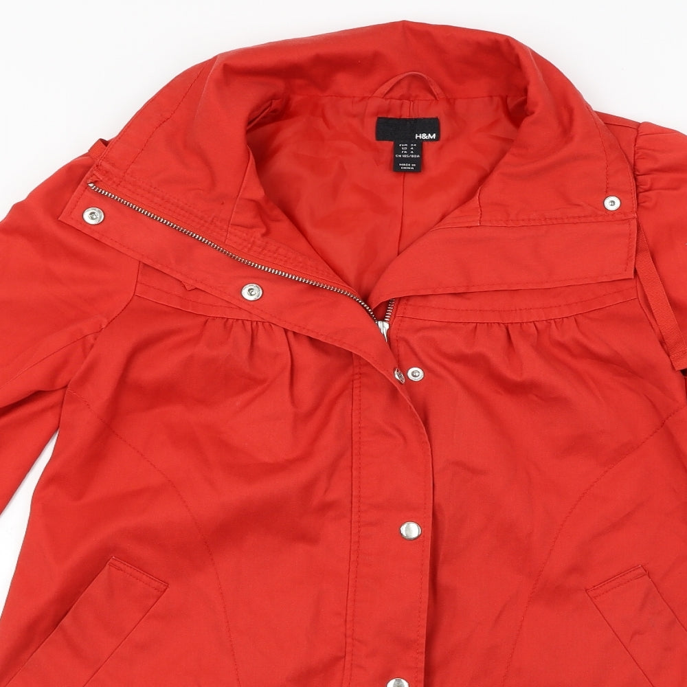 H&M Womens Red   Jacket Coat Size 4