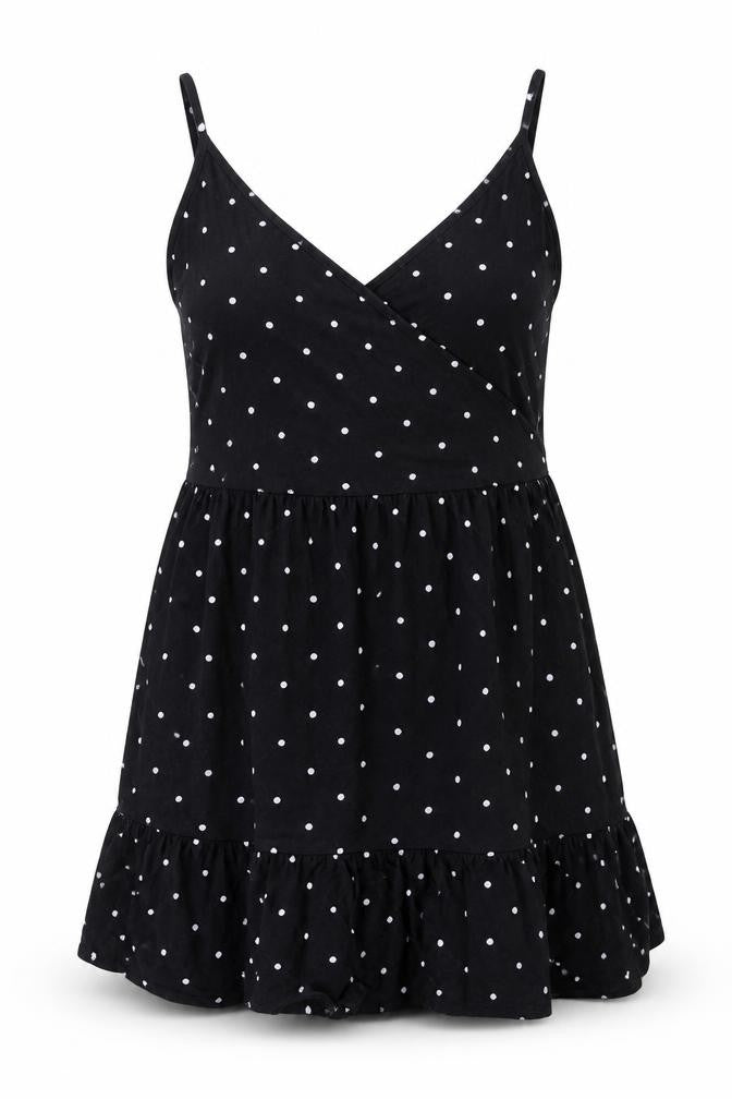 Pieces  Womens Black Polka Dot  Basic Blouse Size M