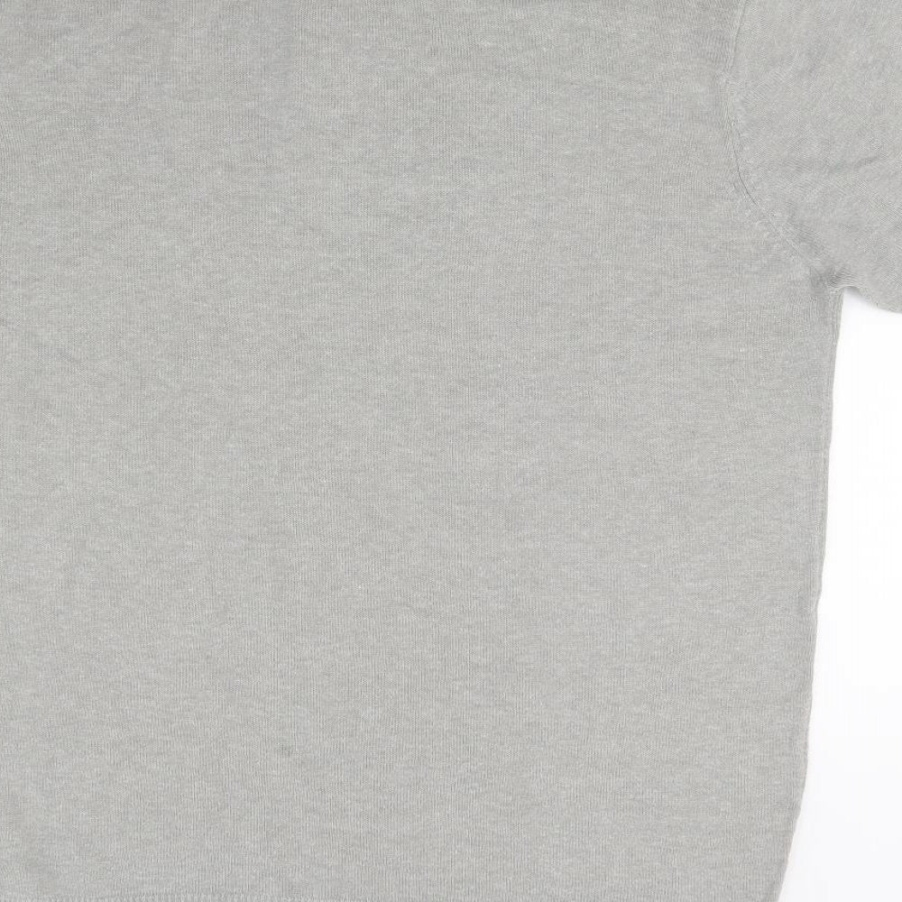 Yoec Mens Grey  Knit  Polo Size M
