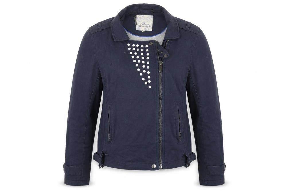 Falmer Heritage Womens Blue   Biker Coat Size 14