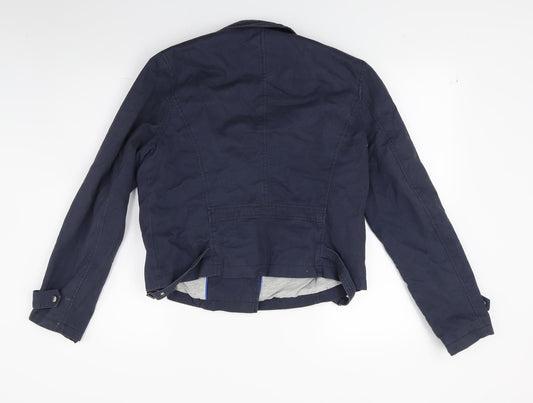 Falmer Womens Blue   Biker Coat Size 14