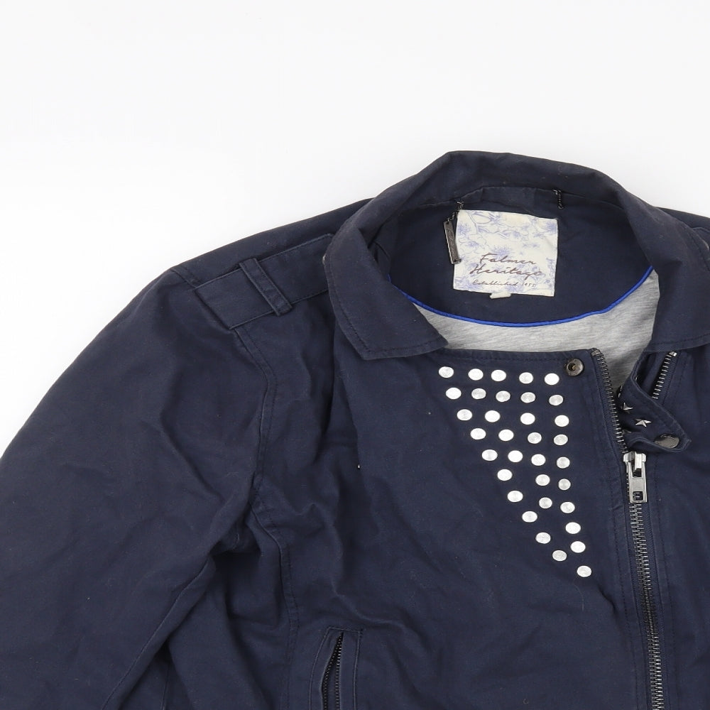 Falmer Womens Blue   Biker Coat Size 14