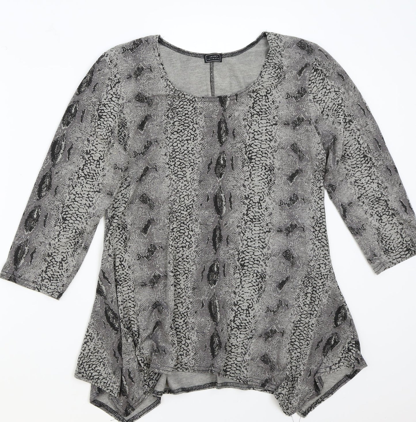 Jasmine collection Womens Grey Animal Print  Basic T-Shirt Size M
