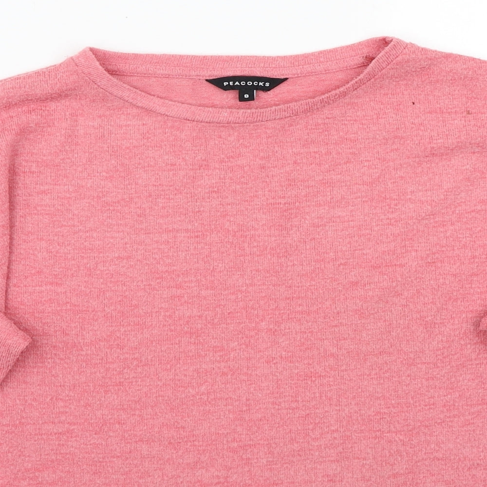Peacocks Womens Pink   Henley Jumper Size 8