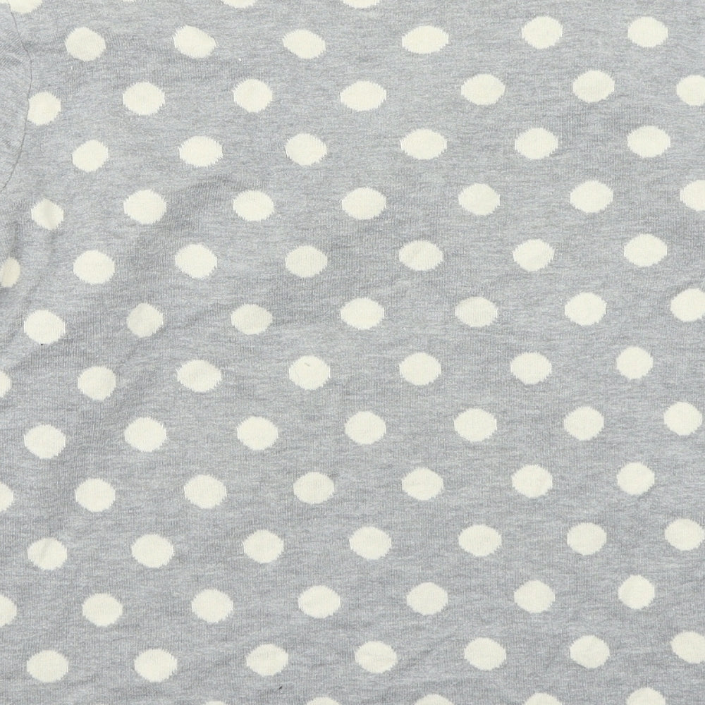 Uldahl Womens Grey Polka Dot  Pullover Jumper Size L