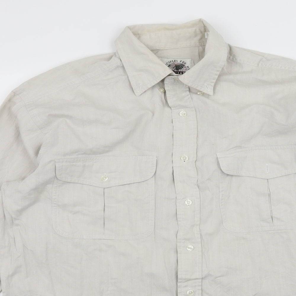 Associates Mens Grey    Button-Up Size 15.5