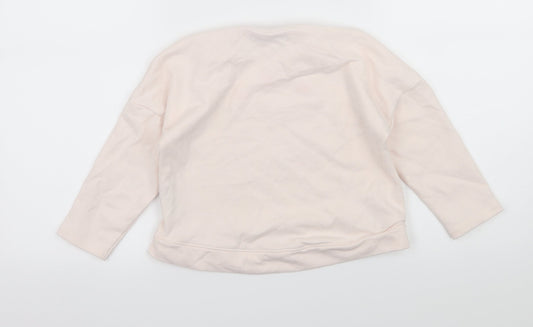 Marks and Spencer Girls Pink  Jersey Pullover Sweatshirt Size 4-5 Years  - Cactus