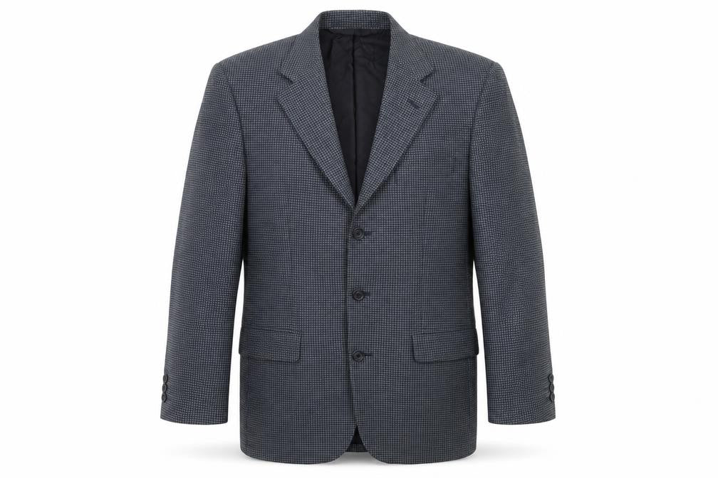 St Michael Mens Blue Geometric Jacket Suit Jacket Size M