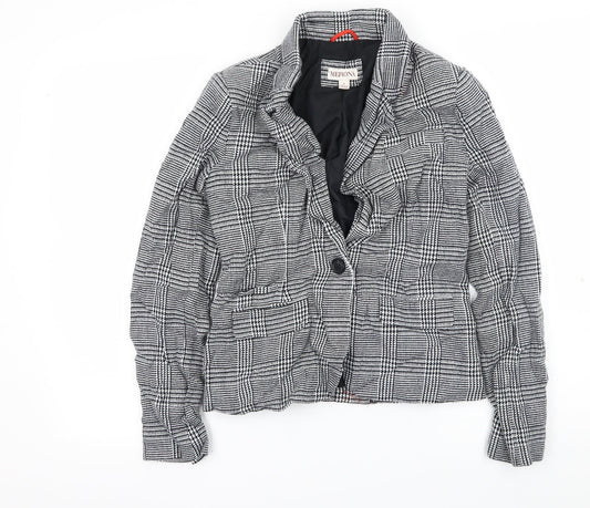 Merona Womens Black Houndstooth  Jacket Blazer Size S