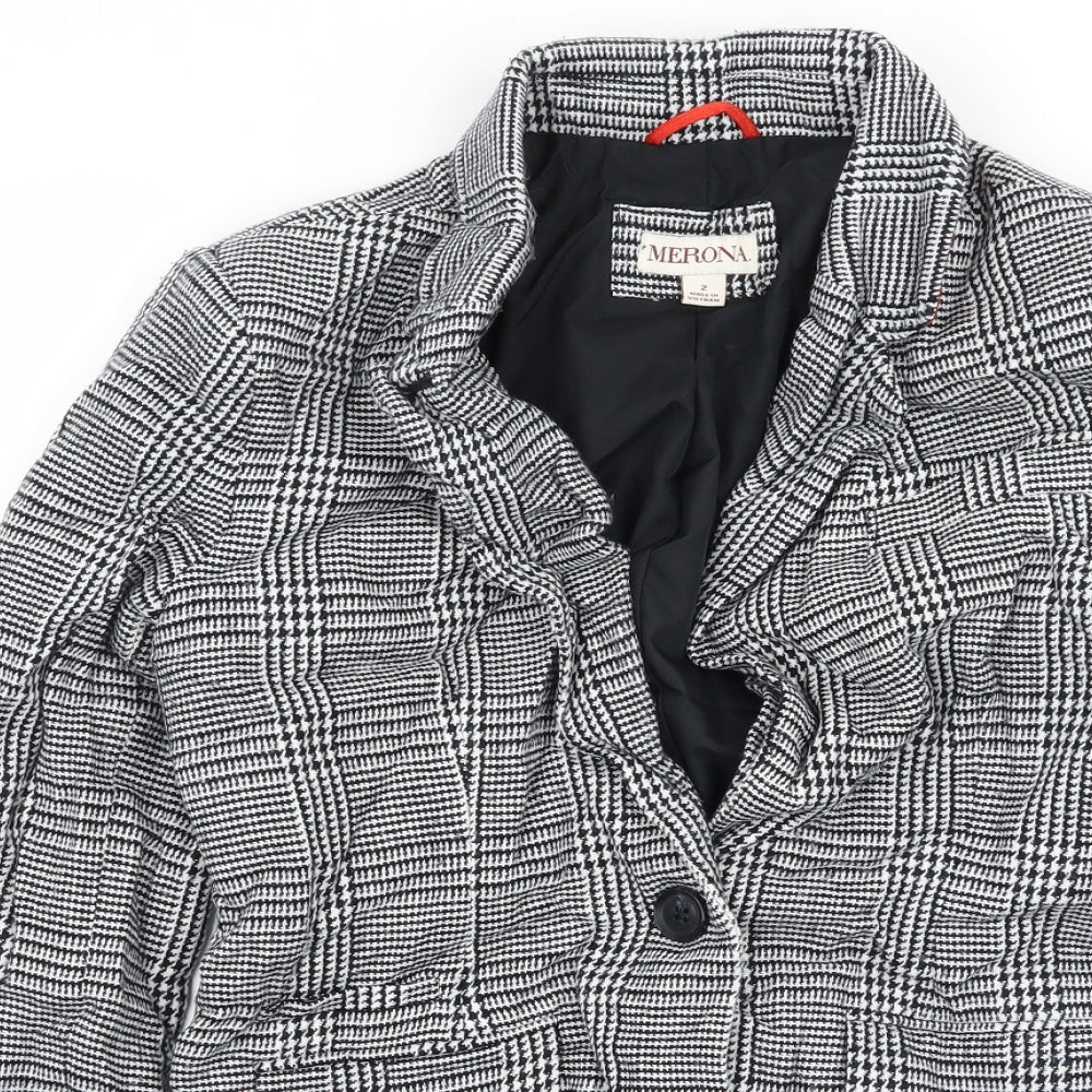 Merona Womens Black Houndstooth  Jacket Blazer Size S