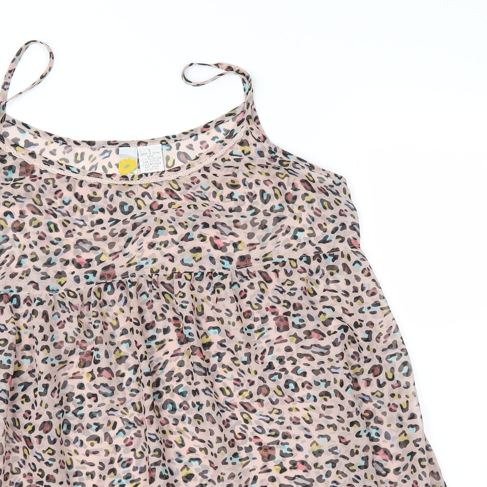 Mimi Chica Womens Multicoloured Animal Print  Basic Blouse Size L