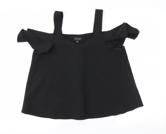 Topshop Womens Black   Basic Blouse Size 8