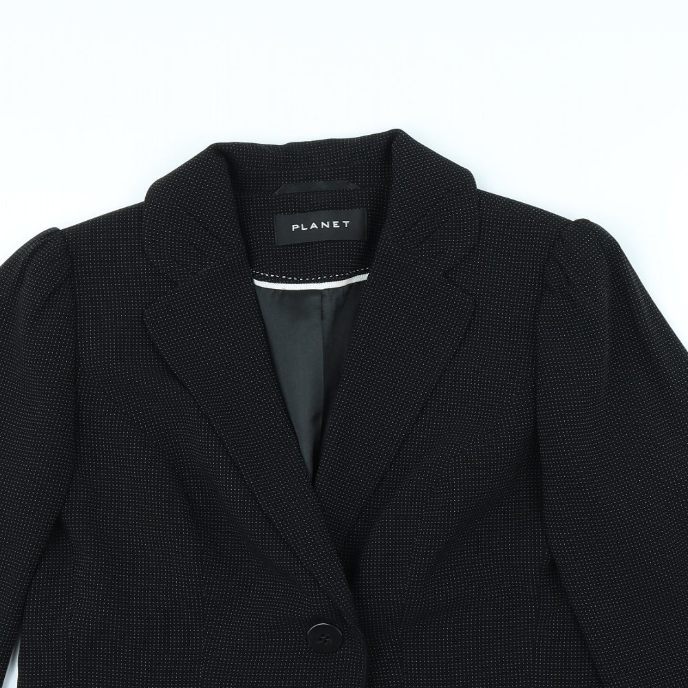 PLanet Womens Black Polka Dot  Jacket  Size 12  - shoulder pads