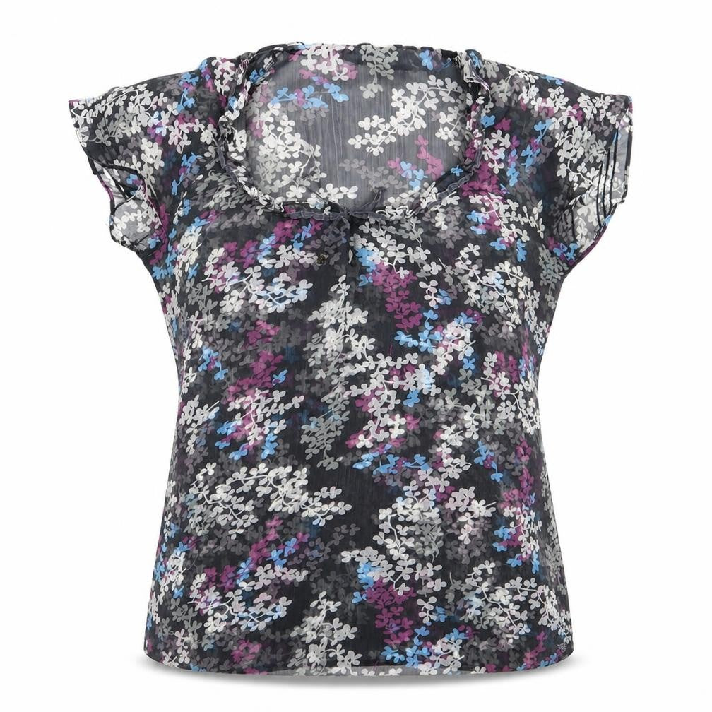 ESPRIT Womens Black Floral  Basic Blouse Size 6