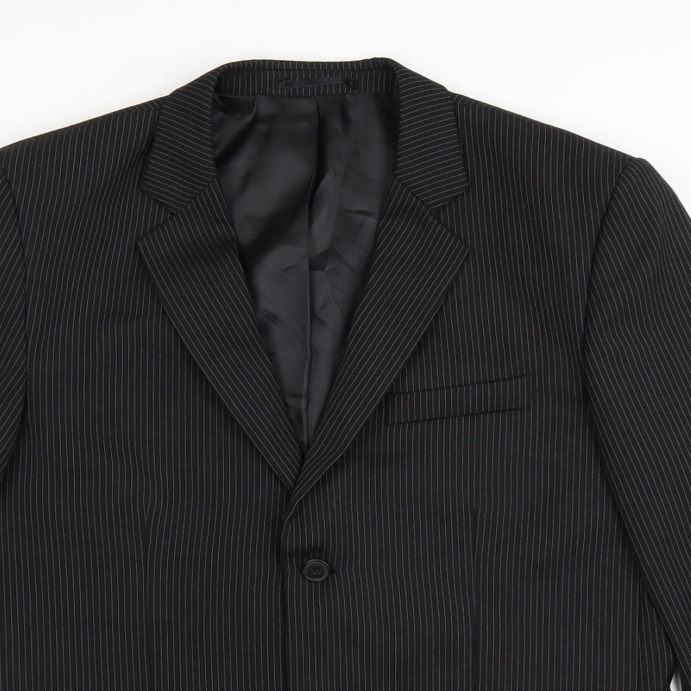 Jack ashore Mens Black Striped  Jacket Suit Jacket Size 38