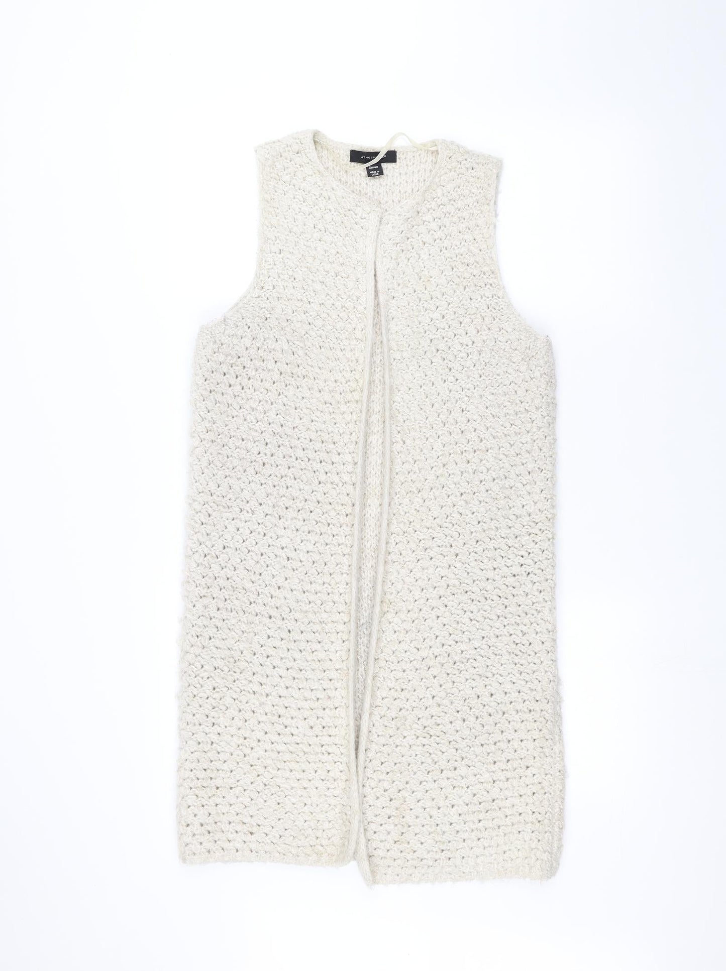 atmosp Womens White  Knit Jacket Coatigan Size S