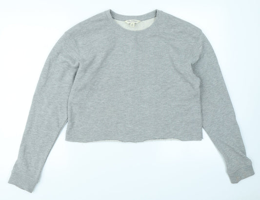 Miss Selfridge Womens Grey   Pullover Sweatshirt Size 10  - Cropped