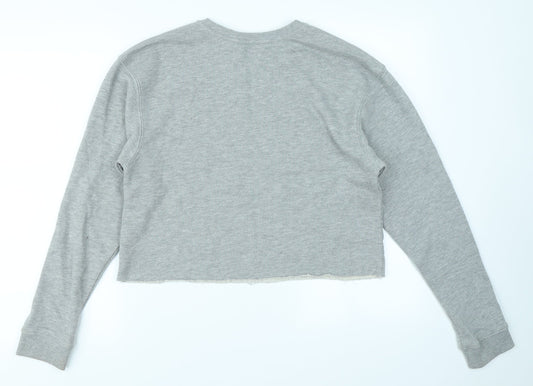 Miss Selfridge Womens Grey   Pullover Sweatshirt Size 10  - Cropped