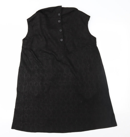 Hippocampe Womens Black Geometric  A-Line  Size 12