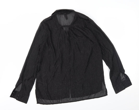 H&M Womens Black   Basic Button-Up Size 10