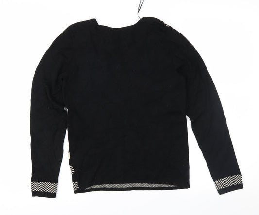 Principles Womens Black Geometric  Pullover Jumper Size 10