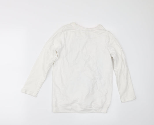 George Girls White   Pullover Sweatshirt Size 7 Years  - BORN TO BE AWESONE