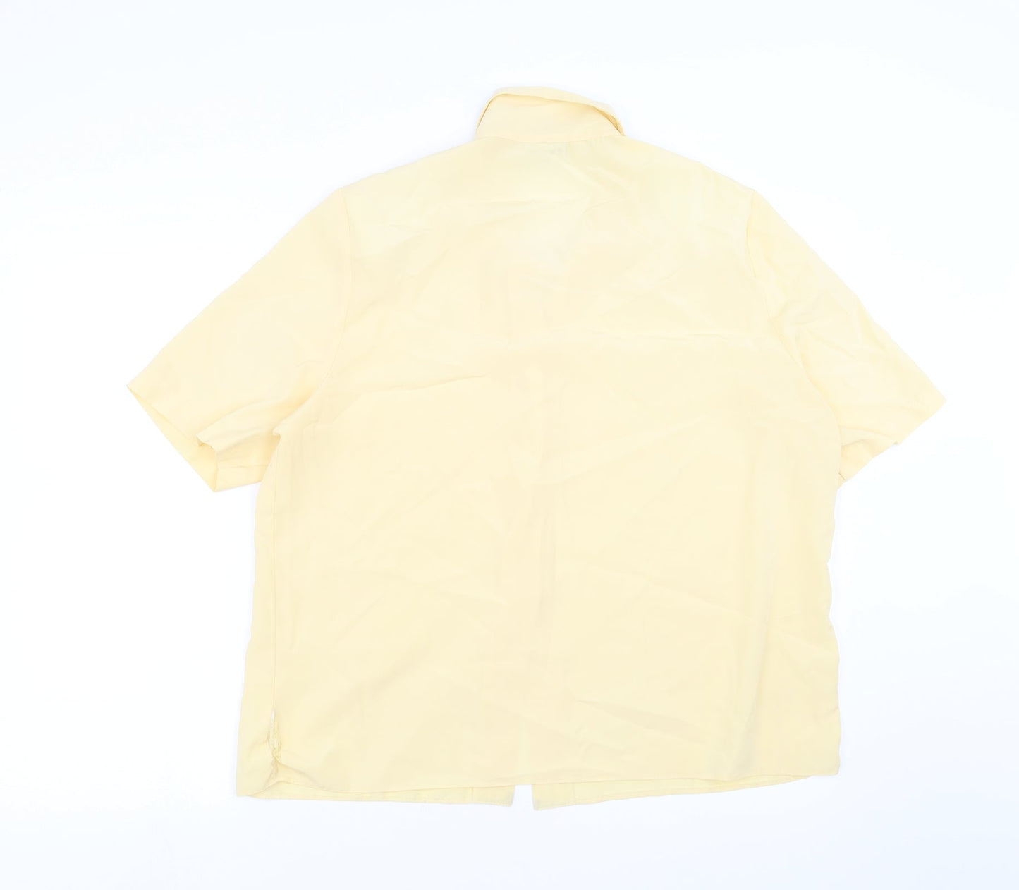 Design essentials Womens Yellow   Basic Blouse Size 16  - Embroidered detail