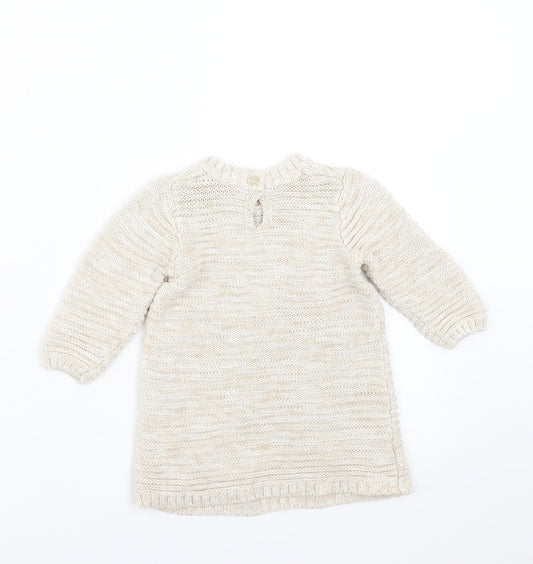 Matalan Girls Beige   Jumper Dress  Size 3-6 Months