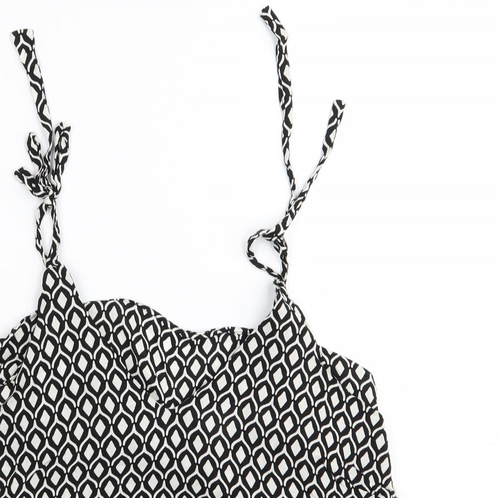 H&M Womens Black Geometric  Camisole Tank Size 8